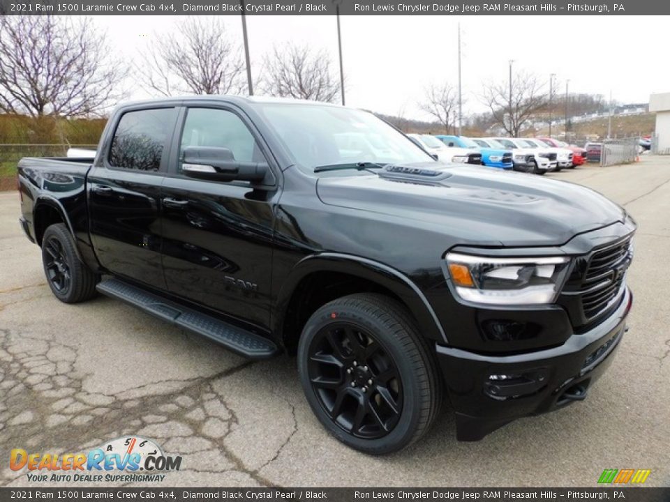 2021 Ram 1500 Laramie Crew Cab 4x4 Diamond Black Crystal Pearl / Black Photo #3