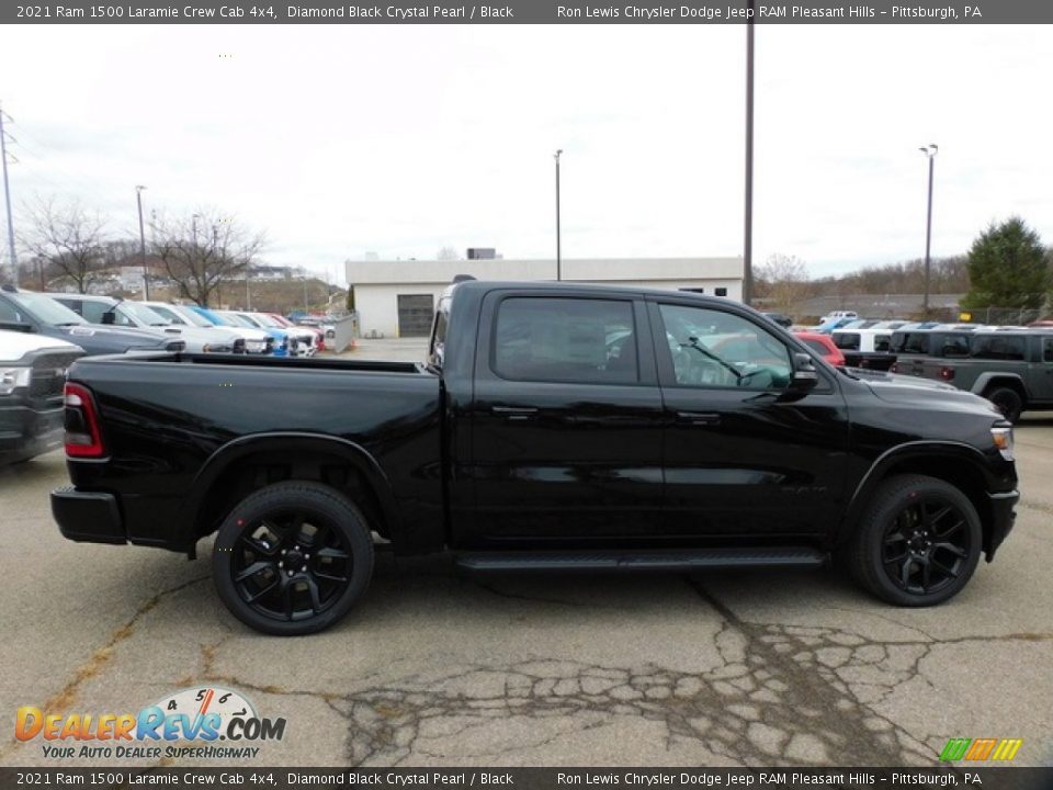 2021 Ram 1500 Laramie Crew Cab 4x4 Diamond Black Crystal Pearl / Black Photo #4