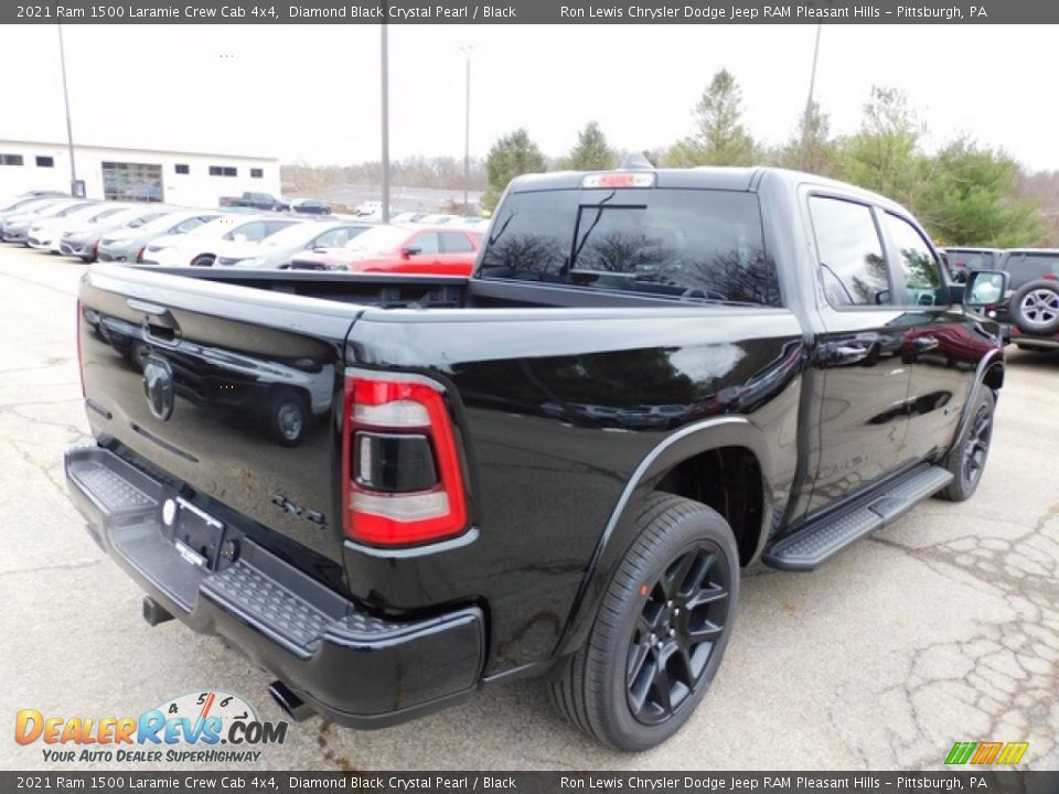 2021 Ram 1500 Laramie Crew Cab 4x4 Diamond Black Crystal Pearl / Black Photo #5