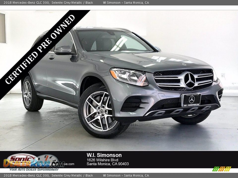 2018 Mercedes-Benz GLC 300 Selenite Grey Metallic / Black Photo #1