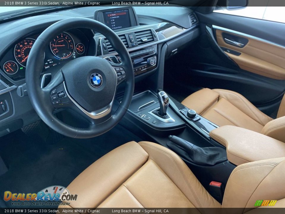 2018 BMW 3 Series 330i Sedan Alpine White / Cognac Photo #16