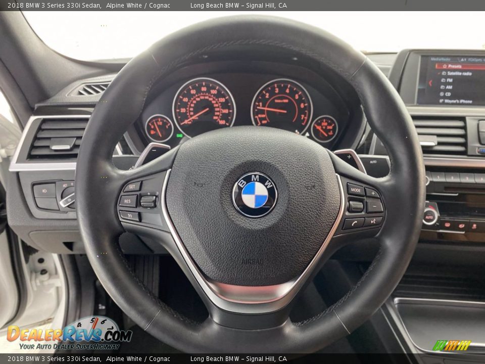 2018 BMW 3 Series 330i Sedan Alpine White / Cognac Photo #18