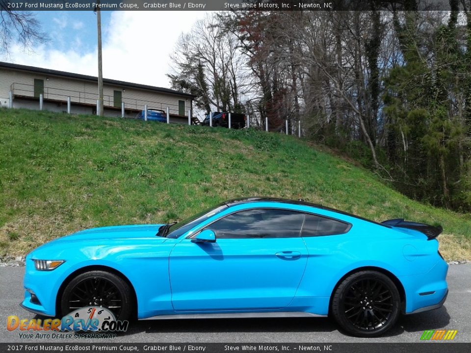 2017 Ford Mustang EcoBoost Premium Coupe Grabber Blue / Ebony Photo #1