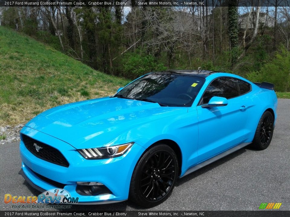 Grabber Blue 2017 Ford Mustang EcoBoost Premium Coupe Photo #3