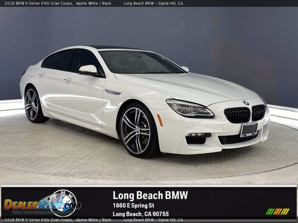 2018 BMW 6 Series 640i Gran Coupe Alpine White / Black Photo #1