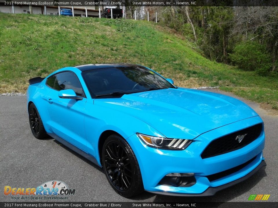 2017 Ford Mustang EcoBoost Premium Coupe Grabber Blue / Ebony Photo #5