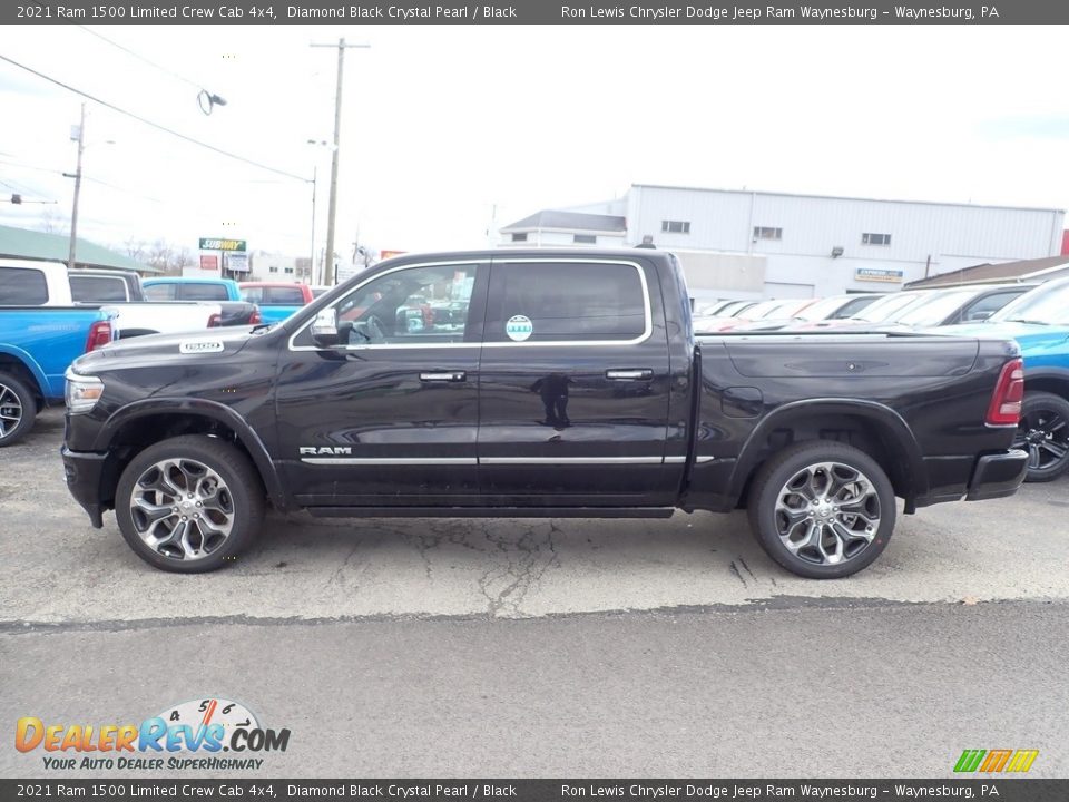 2021 Ram 1500 Limited Crew Cab 4x4 Diamond Black Crystal Pearl / Black Photo #3