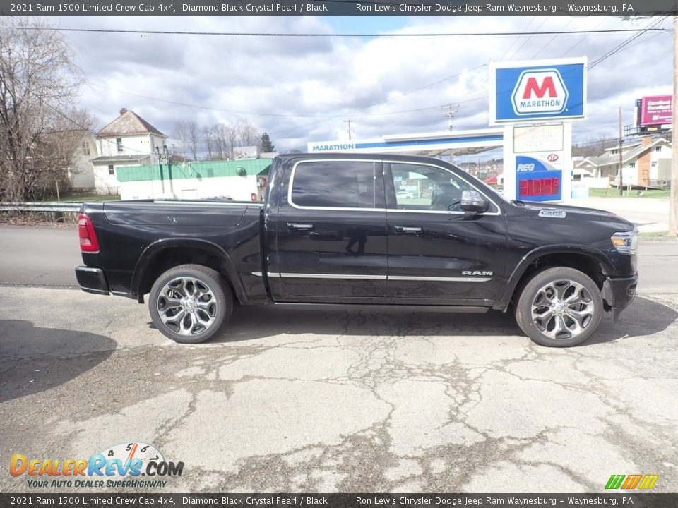 2021 Ram 1500 Limited Crew Cab 4x4 Diamond Black Crystal Pearl / Black Photo #7