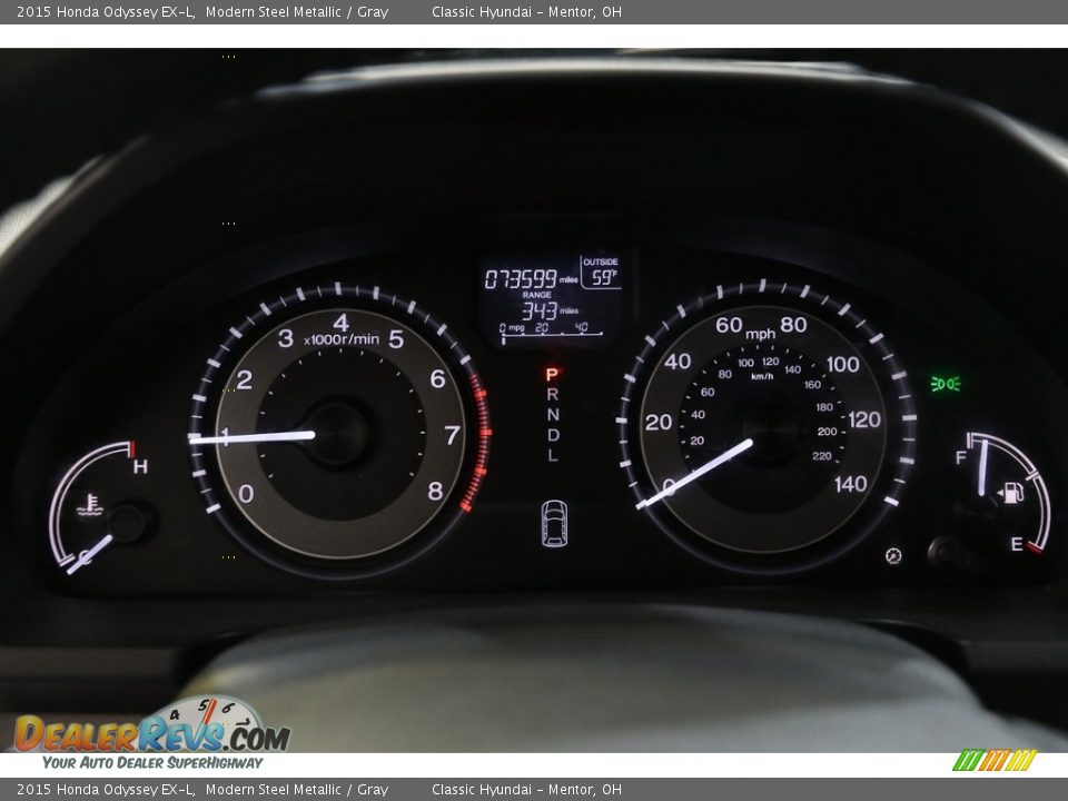 2015 Honda Odyssey EX-L Modern Steel Metallic / Gray Photo #8
