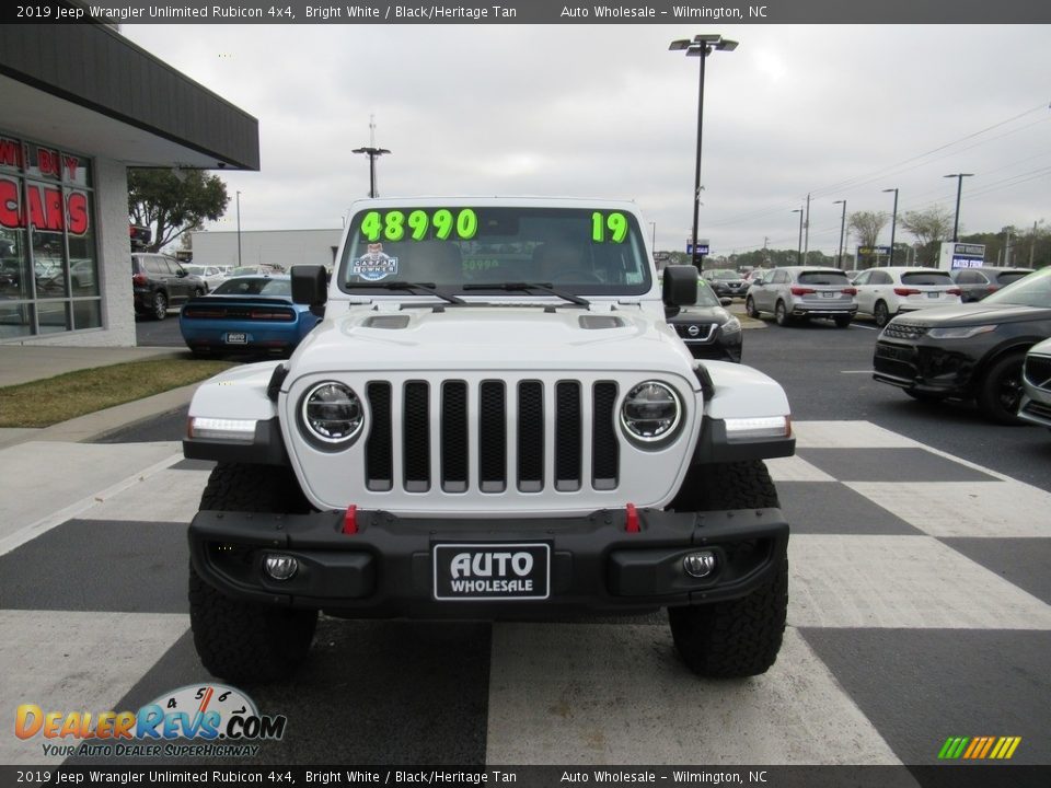 2019 Jeep Wrangler Unlimited Rubicon 4x4 Bright White / Black/Heritage Tan Photo #2