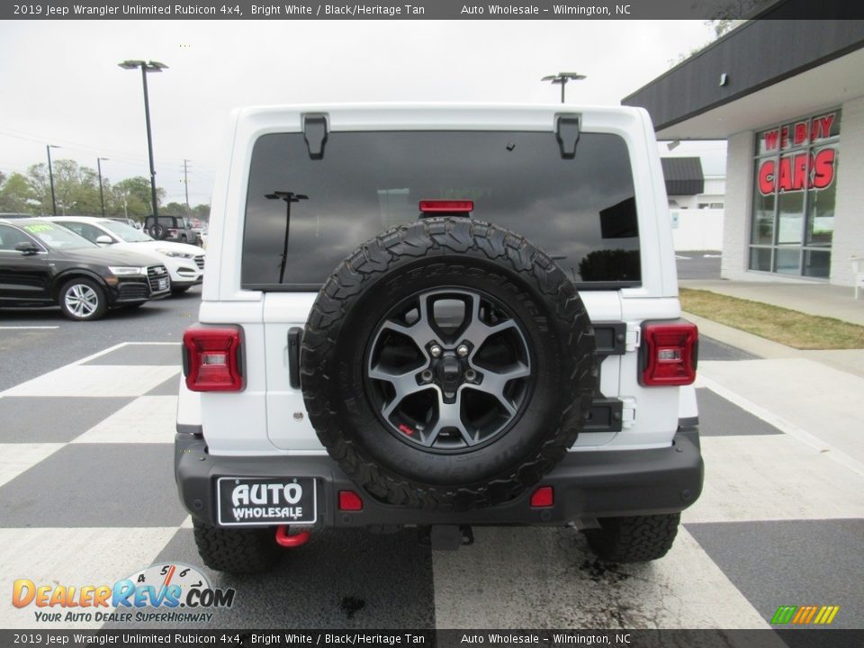 2019 Jeep Wrangler Unlimited Rubicon 4x4 Bright White / Black/Heritage Tan Photo #4