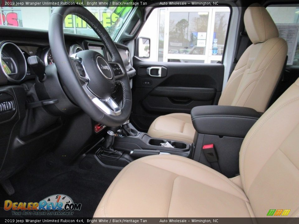 2019 Jeep Wrangler Unlimited Rubicon 4x4 Bright White / Black/Heritage Tan Photo #10