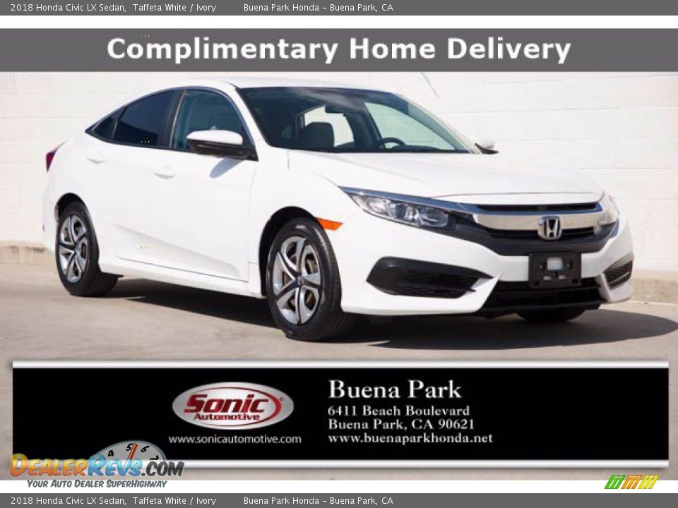 2018 Honda Civic LX Sedan Taffeta White / Ivory Photo #1