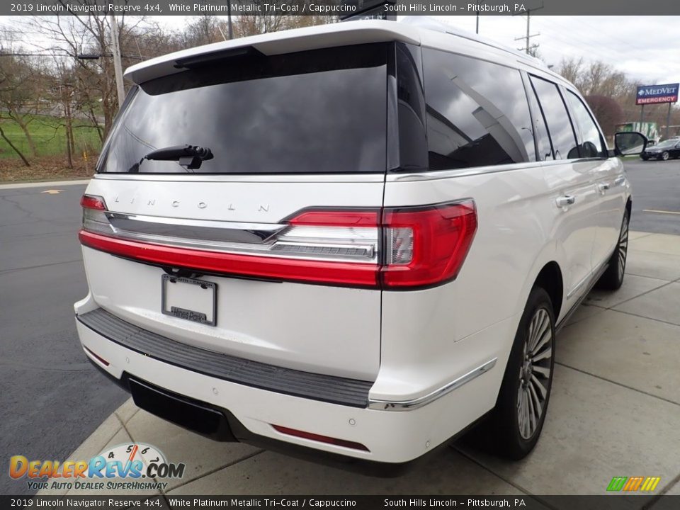 2019 Lincoln Navigator Reserve 4x4 White Platinum Metallic Tri-Coat / Cappuccino Photo #6