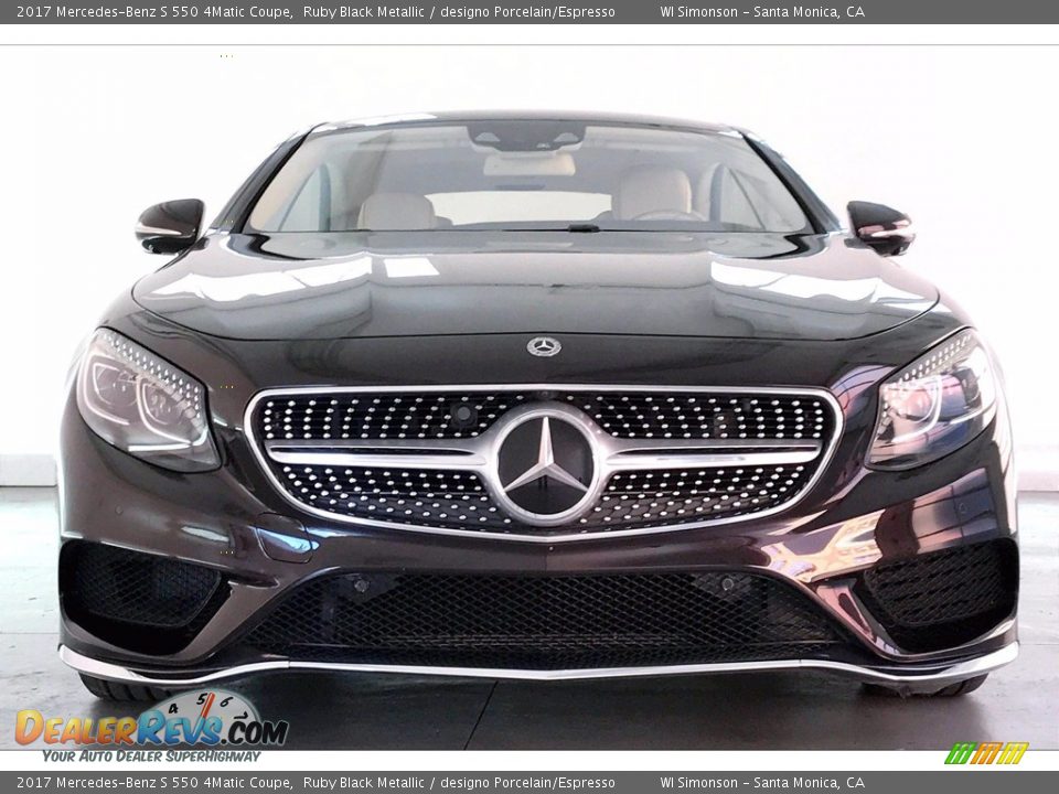 2017 Mercedes-Benz S 550 4Matic Coupe Ruby Black Metallic / designo Porcelain/Espresso Photo #2