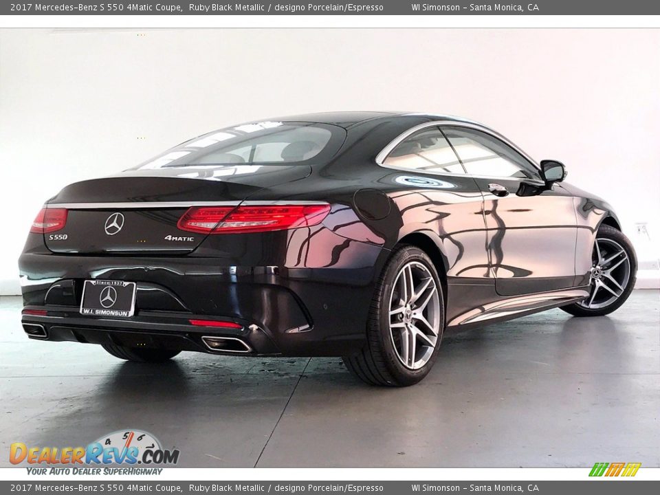 2017 Mercedes-Benz S 550 4Matic Coupe Ruby Black Metallic / designo Porcelain/Espresso Photo #13