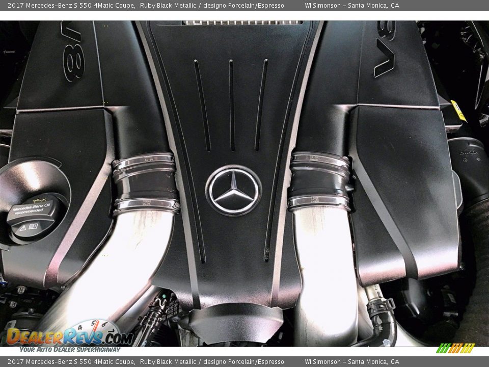 2017 Mercedes-Benz S 550 4Matic Coupe Ruby Black Metallic / designo Porcelain/Espresso Photo #32
