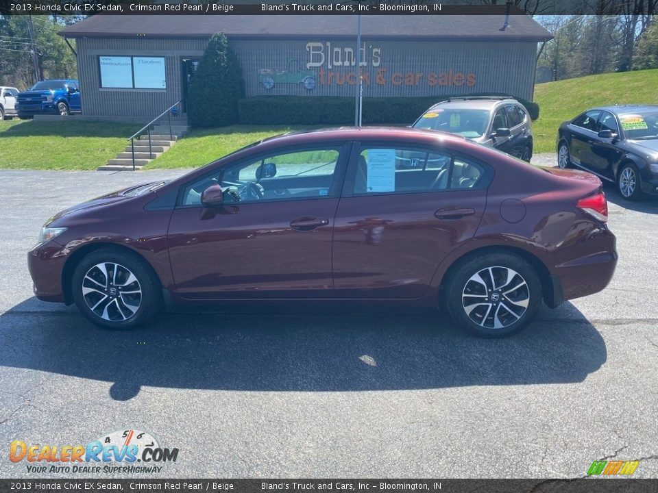 2013 Honda Civic EX Sedan Crimson Red Pearl / Beige Photo #1