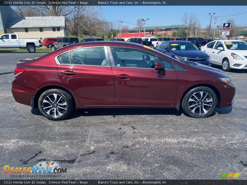 2013 Honda Civic EX Sedan Crimson Red Pearl / Beige Photo #5