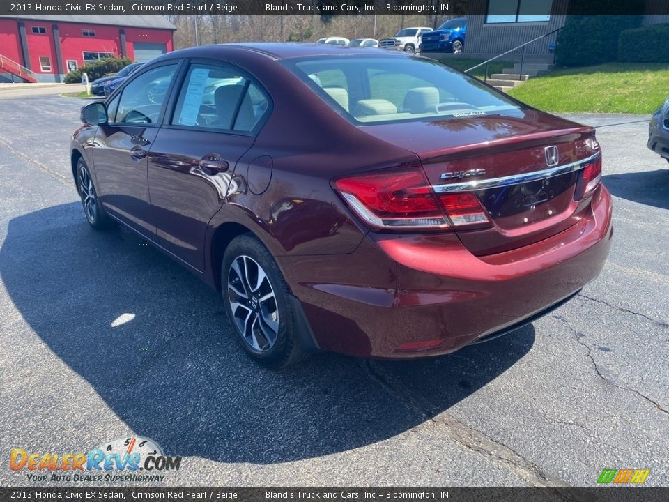 2013 Honda Civic EX Sedan Crimson Red Pearl / Beige Photo #8