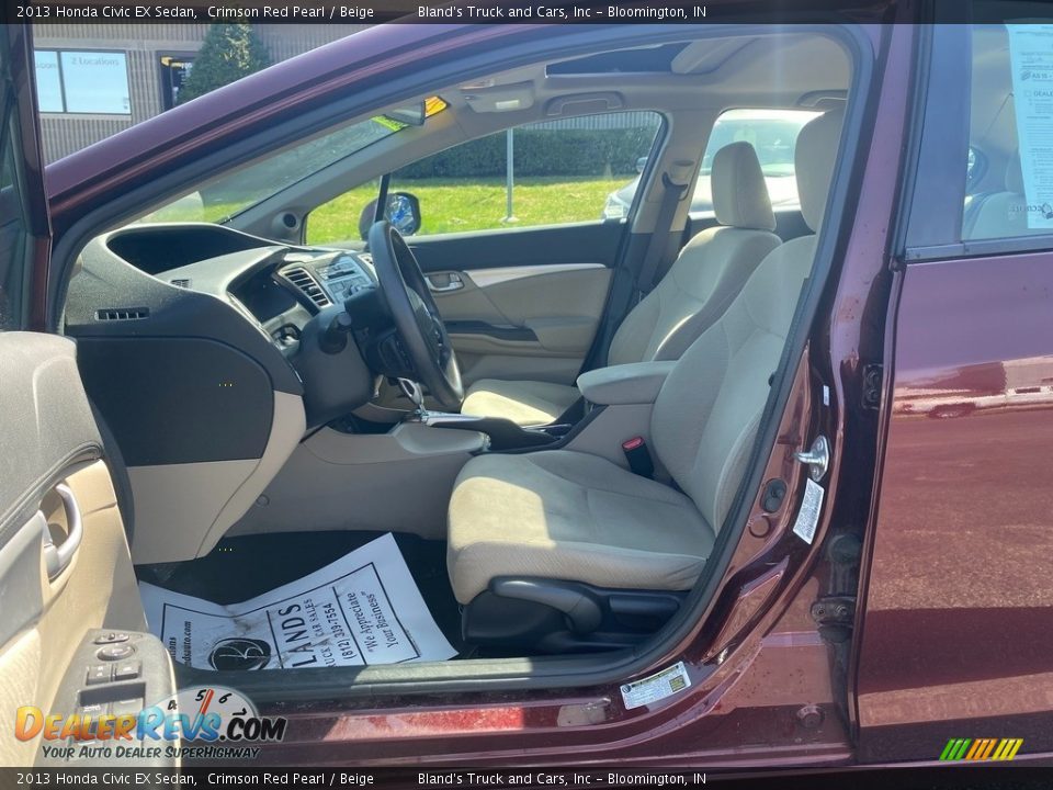 2013 Honda Civic EX Sedan Crimson Red Pearl / Beige Photo #13