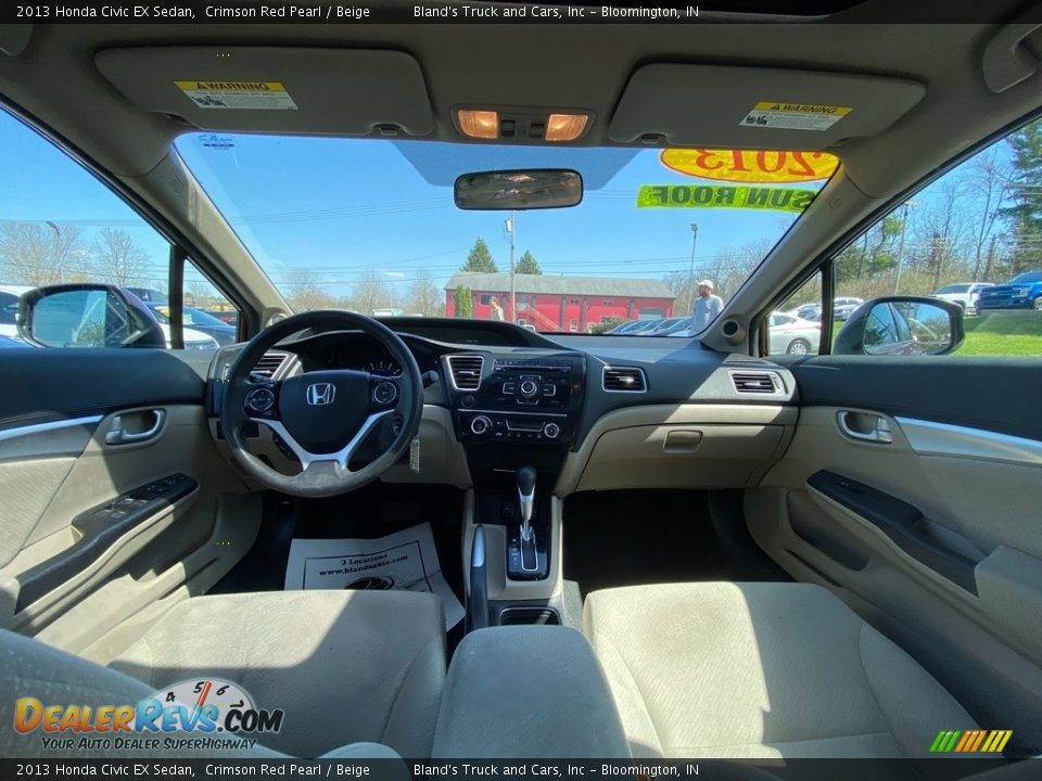 2013 Honda Civic EX Sedan Crimson Red Pearl / Beige Photo #14