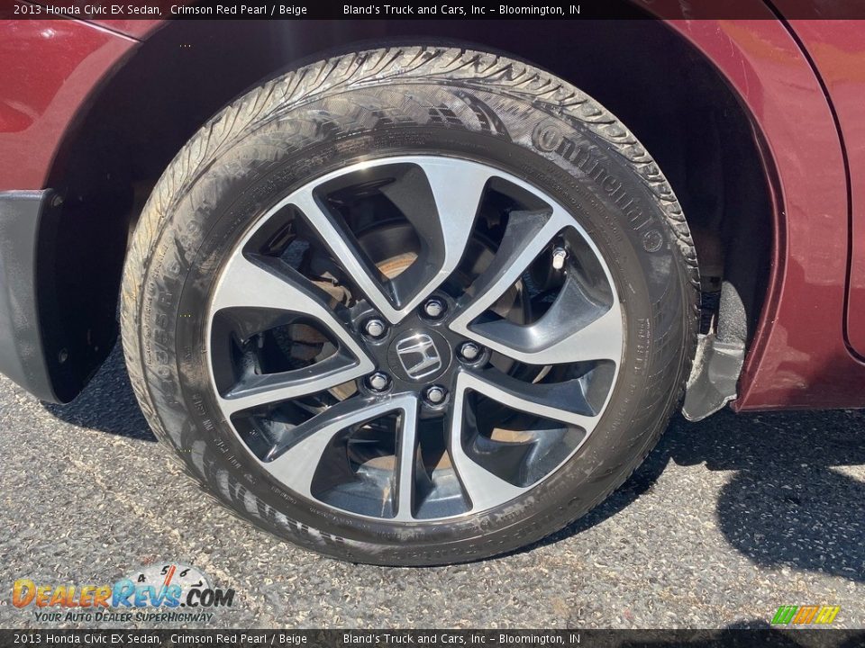 2013 Honda Civic EX Sedan Crimson Red Pearl / Beige Photo #35