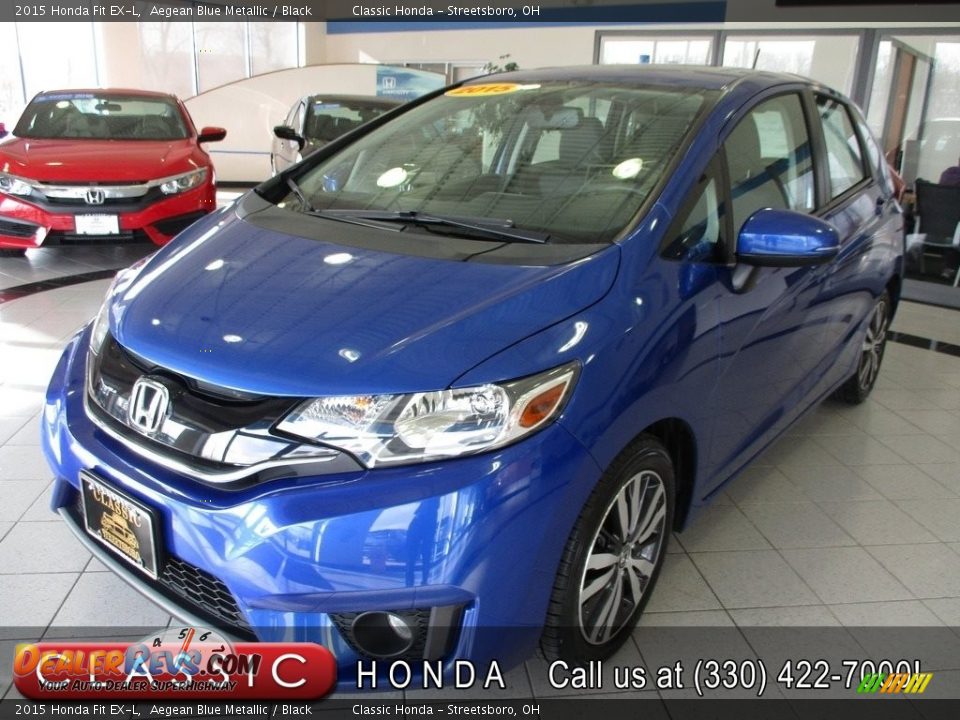 2015 Honda Fit EX-L Aegean Blue Metallic / Black Photo #1