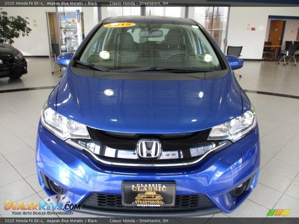 2015 Honda Fit EX-L Aegean Blue Metallic / Black Photo #2