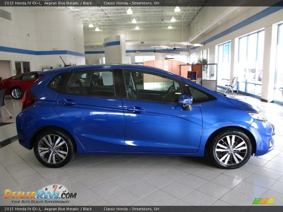 2015 Honda Fit EX-L Aegean Blue Metallic / Black Photo #4