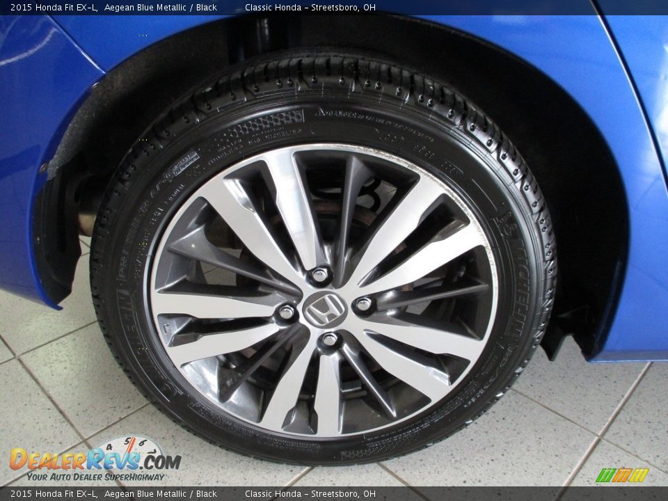 2015 Honda Fit EX-L Aegean Blue Metallic / Black Photo #6