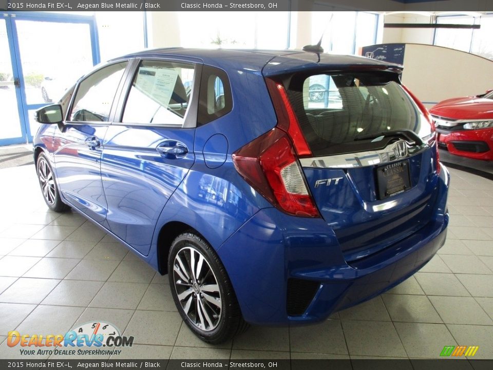 2015 Honda Fit EX-L Aegean Blue Metallic / Black Photo #9