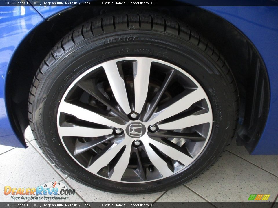 2015 Honda Fit EX-L Aegean Blue Metallic / Black Photo #12