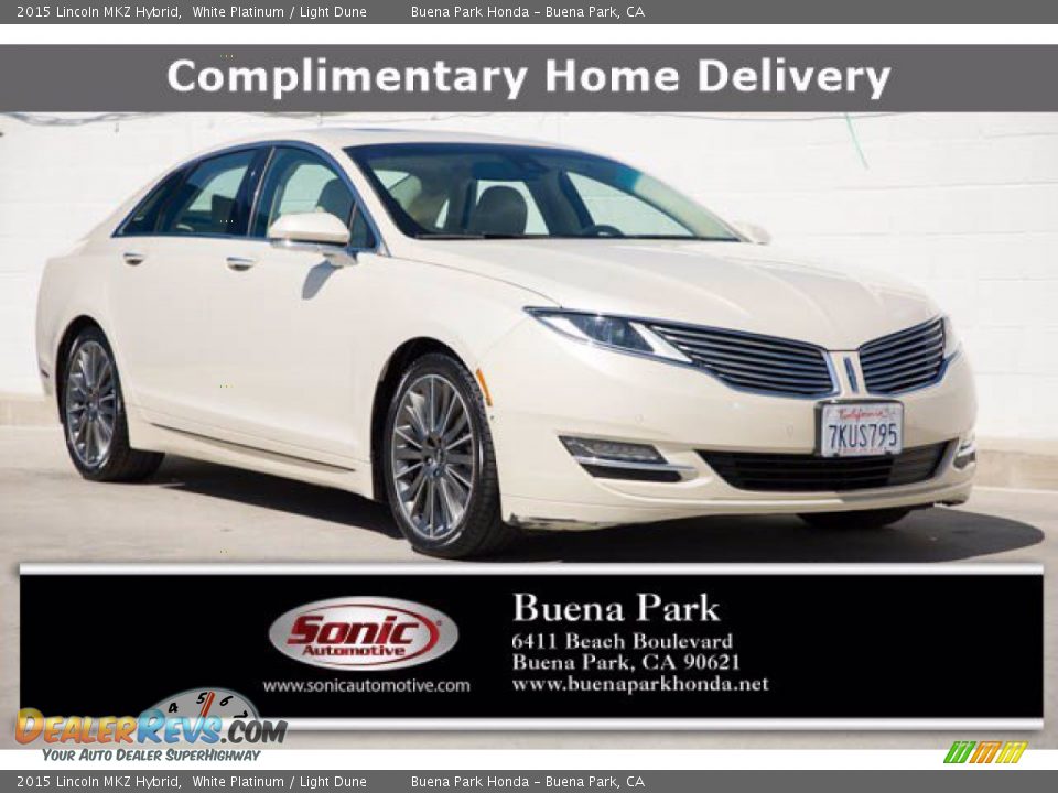 2015 Lincoln MKZ Hybrid White Platinum / Light Dune Photo #1