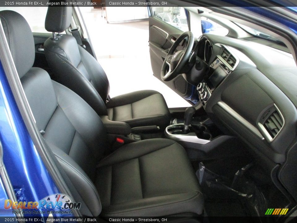 2015 Honda Fit EX-L Aegean Blue Metallic / Black Photo #16