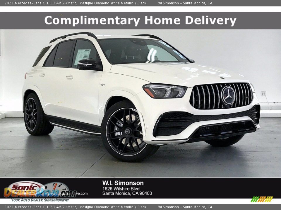 2021 Mercedes-Benz GLE 53 AMG 4Matic designo Diamond White Metallic / Black Photo #1