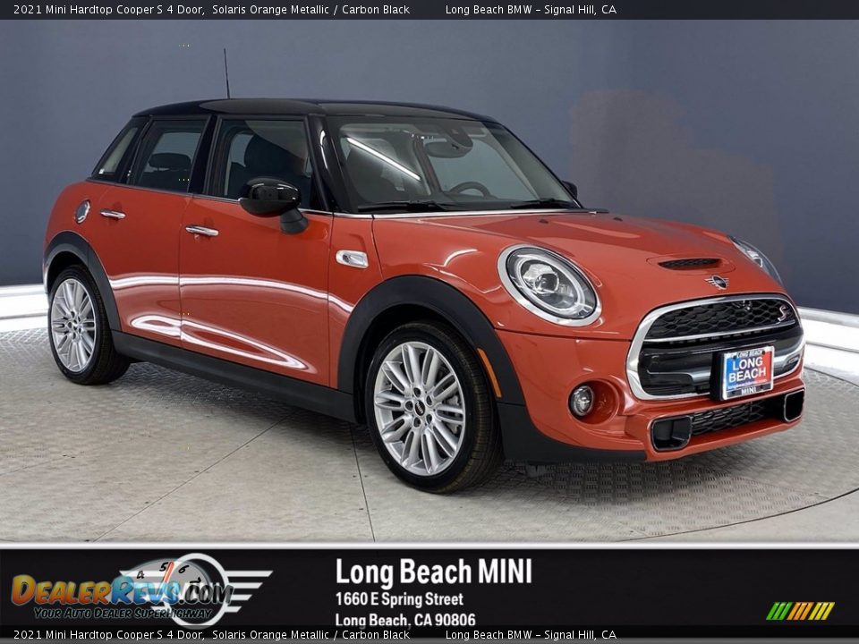 2021 Mini Hardtop Cooper S 4 Door Solaris Orange Metallic / Carbon Black Photo #1