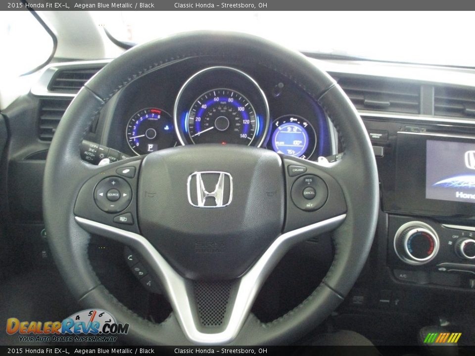 2015 Honda Fit EX-L Aegean Blue Metallic / Black Photo #32