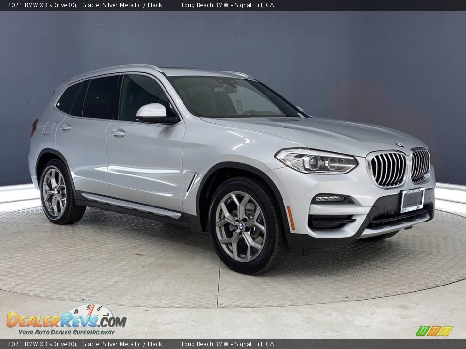 2021 BMW X3 sDrive30i Glacier Silver Metallic / Black Photo #27