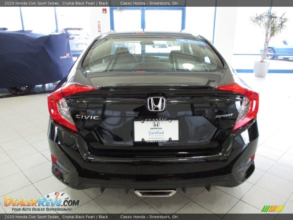 2020 Honda Civic Sport Sedan Crystal Black Pearl / Black Photo #6