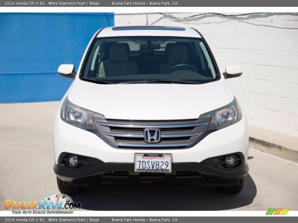 2014 Honda CR-V EX White Diamond Pearl / Beige Photo #7