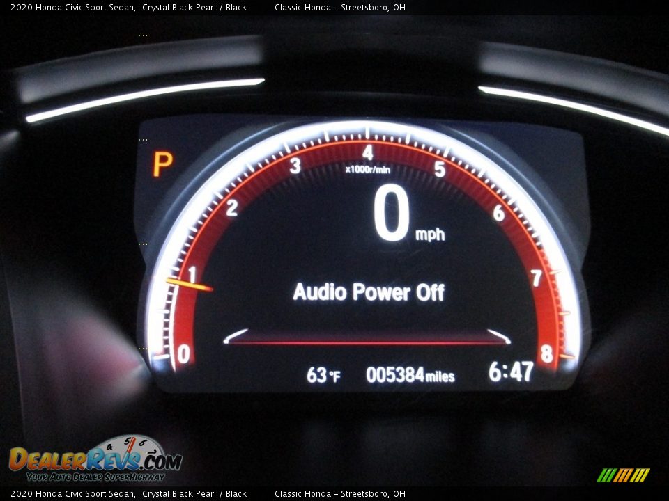 2020 Honda Civic Sport Sedan Crystal Black Pearl / Black Photo #33