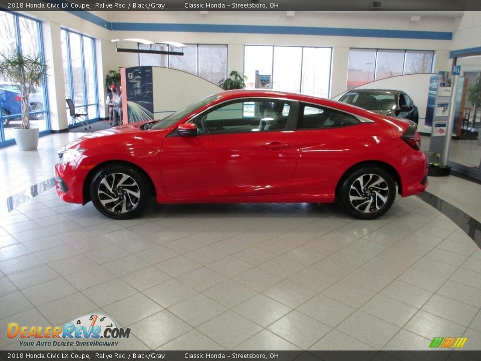 2018 Honda Civic LX Coupe Rallye Red / Black/Gray Photo #2