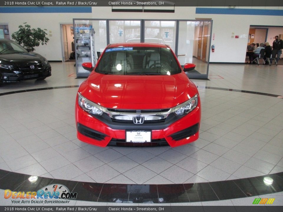 2018 Honda Civic LX Coupe Rallye Red / Black/Gray Photo #3