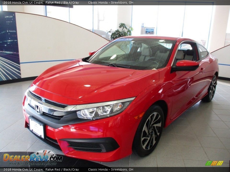 2018 Honda Civic LX Coupe Rallye Red / Black/Gray Photo #27