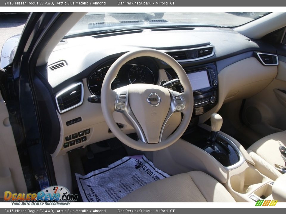 2015 Nissan Rogue SV AWD Arctic Blue Metallic / Almond Photo #10