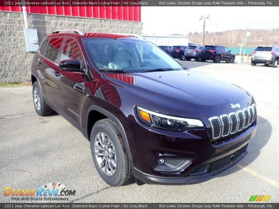 2021 Jeep Cherokee Latitude Lux 4x4 Diamond Black Crystal Pearl / Ski Gray/Black Photo #8