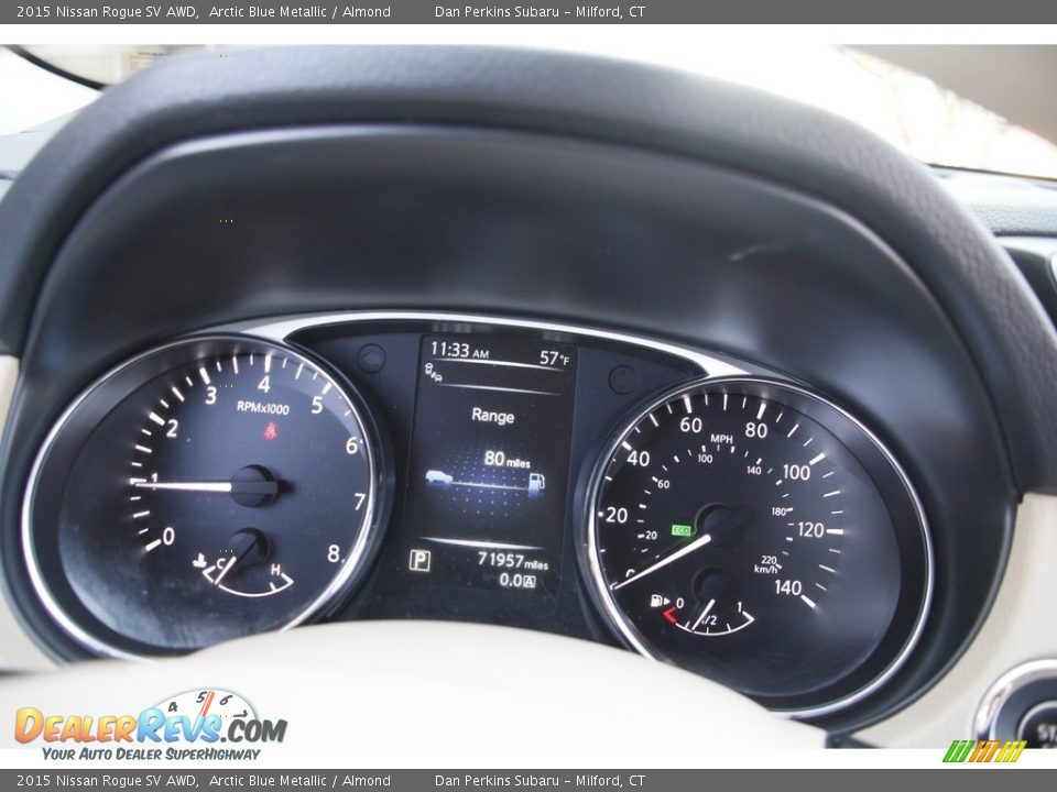 2015 Nissan Rogue SV AWD Arctic Blue Metallic / Almond Photo #17