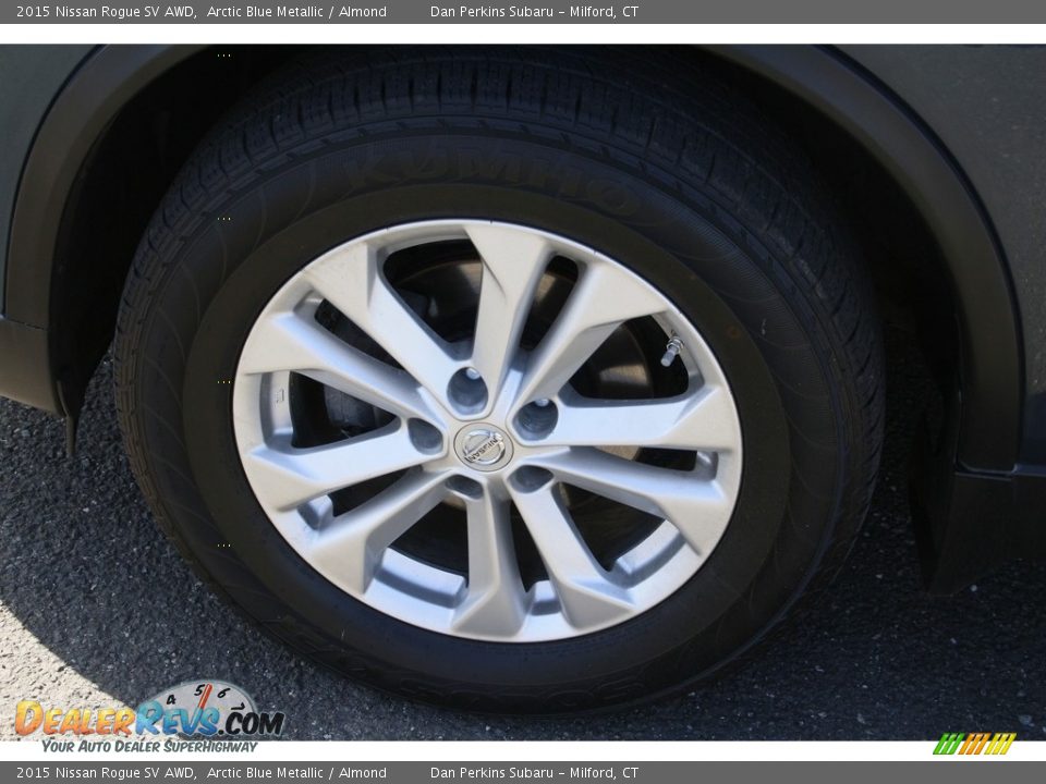 2015 Nissan Rogue SV AWD Arctic Blue Metallic / Almond Photo #22