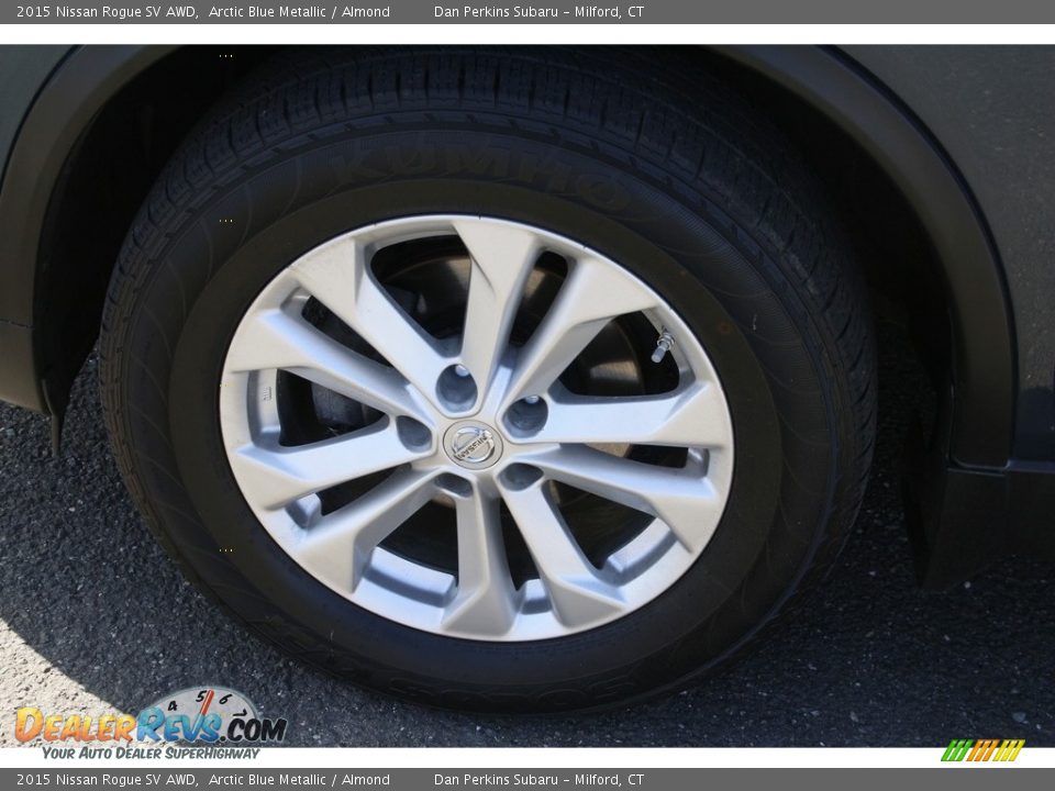 2015 Nissan Rogue SV AWD Arctic Blue Metallic / Almond Photo #23